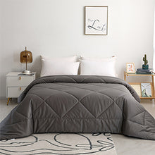 Load image into Gallery viewer, Premium Upgraded Non-Vacuum Bed Quilt All Seasons 100% Cotton Filled Comforter (Midnight Grey)