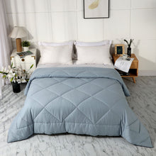 Load image into Gallery viewer, Premium Upgraded Non-Vacuum Bed Quilt All Seasons 100% Cotton Filled Comforter (Grey Blue)