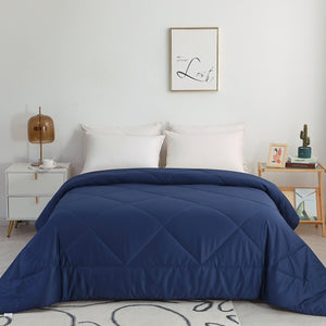 All Season 100% Cotton Quilted Comforter (Navy Blue)