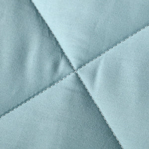 Premium Upgraded Non-Vacuum Bed Quilt All Seasons 100% Cotton Filled Comforter (Miami Blue)
