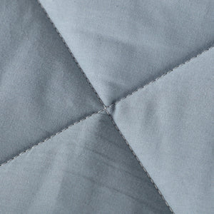 Premium Upgraded Non-Vacuum Bed Quilt All Seasons 100% Cotton Filled Comforter (Grey Blue)